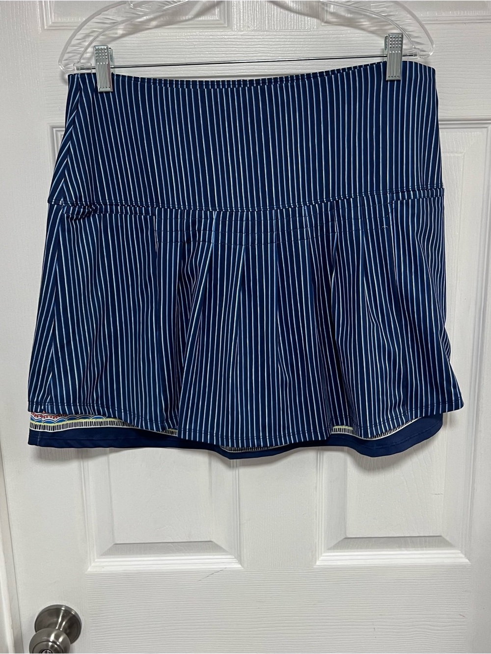 Lucky in Love Navy Blue and White Striped Skort Size XL